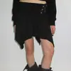 Falda de Moda Casual Estilo Coreano con Dobladillo Ancho de Color Sólido Simple Botonada a la Rodilla Falda de Verano Estilo Deportivo Y2K