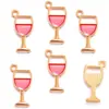 Accesorios para joyería DIY de aleación al por mayor colgante de copa de vino con gota de aceite colgante de collar accesorios para pendientes W280