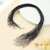 Collar de cuerda de cuero con hilo encerado, color negro, accesorio colgante de joyería de una sola cuerda, oferta transfronteriza de Amazon