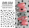 Pegatinas para Uñas de Estrella de Cuatro Puntas y Estrella de Ocho Puntas, Versátiles Diseños Planos de Estrellas Doradas, Plateadas, Negras y Blancas, Pegatinas para Uñas DIY, Estilo Dh