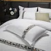 Juego de Cama de Cuatro Piezas Estilo Hotel para Casas de Huéspedes, Juego de Tres Piezas de Sábana Blanca y Funda Nórdica, Lino, Ropa de Cama para Hospital