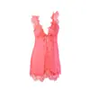 Encantadora Noche en Stock Nuevo Sexy Camisón de Manga Corta Volante Encaje Transparente Adorno Camisola Ropa de Dormir Verano 8384