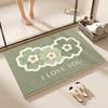 Alfombra de Piso Floral para Baño Suave Felpa Imitación Cachemir Alfombra Doméstica para Inodoro Absorbente Felpudo para Puerta Resistente al Desgaste para Baño