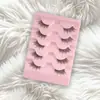 5 Pares de Pestañas Postizas Transfronterizas, Mitad de Pelo y Completas, Productos Populares de Exportación, Rizadas y Densas, Negro Brillante Nuevo