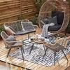 Cesta Colgante Creativa de Nido de Pájaro para Jardín, Terraza, Patio, Columpio Exterior de Mimbre, Reclinable Exterior Impermeable y Resistente al Sol para Niños