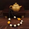 Olla de Mano de Latón Girar Piezas de Mano Artesanías Chinas Pequeños Adornos Puesto Venta Caliente Mahjong Hu Tetera Pequeña Girar