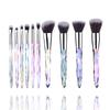 Juego de Brochas de Maquillaje de Cristal de 10 Piezas Fenglida Mango de Diamante Transparente Brocha en Forma de Abanico Venta al por Mayor Brocha para Sombra de Ojos Herramientas de Maquillaje