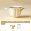 Colador de Té de Cerámica Blanca Dorada Mineral de Roca Hecho de Fábrica, Filtro de Té, Separador de Agua de Té, Platillo para Taza de Té, Malla Filtro para Hojas de Té, Accesorios para Ceremonia del Té