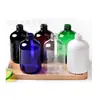 Garrafa curta e larga de 300ml com tampa de alumínio, frasco dispensador para cosméticos, frasco para iscas, frasco para shampoo e condicionador, garrafa PET com tampa de metal