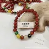 Pulsera de ágata roja pulsera de ágata estilo étnico cuentas para jugar joyería femenina diseño original directo de fábrica al por mayor