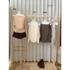 Blusa Feminina Manga Longa com Design de Botões Duplos, Cintura Marcada com Pregas, Ombro a Ombro, Estilo Francês Suave para Outono Inicial 28777