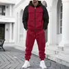 Comercio Exterior Transfronterizo Invierno Talla Grande Estilo Americano Polar Grueso Holgado Casual Deportivo para Hombre Conjunto de Ropa de Trabajo Multibolsillos para Hombre