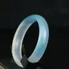 Pulsera azul cielo, pulsera de color jade, pulsera azul agua, jade de espuma de agua, degradado transparente como el hielo, semi-montaña, pulsera de jade azul marino
