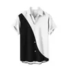 Camisa Casual de Manga Corta para Hombre con Bloques de Color y Estampado Digital 3D, Comercio Exterior Transfronterizo Europeo y Americano 2026