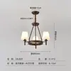 Lámpara de araña para sala de estar estilo americano, Lámpara moderna minimalista para dormitorio y comedor, Lámpara de tela estilo campo nuevo, Lámpara de estudio vintage