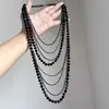 Suéter de cuello alto de invierno en capas con collares de cuentas, versátil y elegante, con un look único y elegante, collar deslumbrantemente hermoso