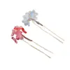 Pasador estilo antiguo, accesorio para el cabello de flor de cerezo de acetato, adorno para el cabello de moño Hanfu, pasador exquisito para mujer, regalo al por mayor