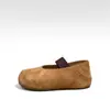 Sapatos Birkenstock Gu Yun Slip-on com Aumento de Altura para Mulheres Nova Coleção Primavera e Outono 2026 Sapatos Mary Jane Rasos com Solado Grosso e Bico Redondo
