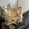 Bolsa de Lona Feminina Grande Capacidade 2023 Nova Verão Versátil Bolsa de Ombro Bolsa de Tecido Texturizada Classe Bolsa Tote para o Trabalho