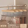 Percha de Madera Maciza para Tirantes, Estante Multifuncional para Ropa Interior, Gancho para Bolsa de Dormitorio, Percha Giratoria de Madera con Forma de Ola para Cinturones y Corbatas
