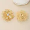 Pendientes Retro Europeos y Americanos de Metal Multicapa con Flor y Circonita de Doble Uso para Mujer Moda Estilo Palacio Huecos Pendientes de Lujo Ligero Venta al por Mayor