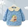 Babero de terciopelo de cristal para bebé, impermeable, antidesgaste, con bolsillo de arroz, para otoño e invierno, delantal para madre y bebé.
