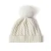 Cachemira Otoño/Invierno 2026 Nuevo Suéter de Punto de Alta Gama para Mujer Calidez para Exteriores Jacquard Gorro con Pompón Protección para los Oídos Gorro de Punto Casual