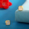 Aretes de Tuerca de Bambú de Jade Hetian con Incrustaciones de Plata S925 Chapada en Oro, Aretes Geométricos Simples de Nicho para Mujer