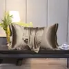 Fábrica japonesa funda de almohada de seda lavada color liso al por mayor sensación fresca tela teñida suave satén de seda de hielo procesamiento de cuero de almohada verano