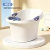 Banheira de bebê com sensor de temperatura, com apoios de braço, antiderrapante, pode ser usada sentada, bacia para banho de bebê, doméstica, tamanho grande, versão espessa, balde de banho para crianças