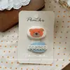 Nuevo Pinza para el Cabello Dulce con Estampado de Dibujos Animados Estilo Coreano para Niños, Pinza de Tela Lateral para Flequillo, Lindo Accesorio para el Cabello Frágil