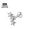 Brincos de Liga de Titânio F136 Borboleta Lua Arco Aranha Estrela de Oito Pontas Rosca Interna G23 Piercing para Lábio Brincos