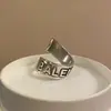 Anillo de Personalidad con Letra Vintage para Mujer, Anillo Abierto Hip-Hop de Moda Simple, Anillo de Dedo Índice Versátil Creativo Cool de Tendencia