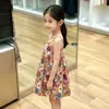 Vestido de tirantes con estampado floral colorido para niña, Vestido holgado de estilo coreano de verano para niños, Elegante vestido floral para bebés