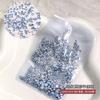 Ventilador Rei com Fundo Transparente Ss4 Diamantes Soltos, Diamantes Redondos Transparentes Mistos Deslumbrantes, Diamantes Coloridos de Cristal DIY, Diamantes de Fundo Plano Ab Atacado