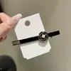 Grampo de Cabelo Preto Retrô para Mulheres com Franja Lateral e Cabelo Quebrado, Presilha Bico de Pato, Adorno de Cabeça de Grampo de Camélia de Alta Qualidade e Requintado