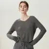 Suéter Baicai Rong 26 Estilo Nuevo 100% Cachemira Pura Cuello en V Otoño Ajustado Tejido de Canalé Suéter Base Manga Larga