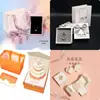Caja de joyería con lazo, flor de rosa, paño de pulido de plata, certificado, bolso de mano, collar, pulsera, anillo, pendientes (no se vende individualmente)