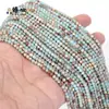Cuentas redondas pequeñas de 2/3 mm, cristal natural, ágata, turquesa, para pulsera, collar DIY, venta al por mayor, cuentas sueltas, accesorios de joyería