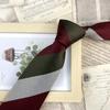 Corbata Vintage Mika Color Verde Militar Serie de Rayas Rayas de Corbata Rayas a Mano para Hombre 8CM Para Traje Negocios Casual Versátil