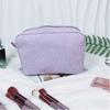 Etsy más vendido bolsa de cosméticos de seersucker a rayas bordada para viaje almacenamiento portátil de artículos de aseo bolsa de cosméticos
