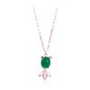 Nuevo Collar Pez de la Buena Suerte para Mujer Moda Simple Lujo Ligero Ónix Verde Pez Dorado Cadena Clavícula Venta al por Mayor