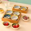 Creative Jiugongge Hot Pot Shop Louça Prato Decorado Caixa de Madeira Legumes Servindo Bandeja Doces Frutas Secas Caixa Snack Prato Prato