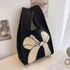 Bolsa de mão bolsa de mão de tricô bolsa de mão da moda estilo japonês bolsa de pulso para segurar na mão bolsa de bebê fácil de usar bolsa pequena para sair para trabalhar