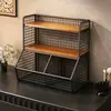 Estante de Exhibición Estante de Almacenamiento de Escritorio Estante para Snacks de Encimera de Mesa de Comedor de Cocina Organizador Multicapa Caja para Bolsitas de Té Soporte para Tazas de Mesa de Centro