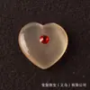 Pedra Bruta de Cristal Natural 2cm Formato de Coração Cravejado com Diamante Zircônia Safira Ametista Pedra Preciosa Acessórios para Joias DIY