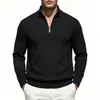 Moletom de meia-gola listrado com gola alta, de manga curta e longa, novo para primavera e outono, masculino, europeu e americano, transfronteiriço