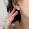 Aretes de Bola Súper Brillante Simples Exquisitos de Aguja de Plata 925 Combinan con Todo Aretes de Bola de Cristal Súper Brillante para Mujer