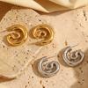 Moda Europeia e Americana Design Elegante de Nicho Brincos Criativos Aço Inoxidável Banhado a Ouro 18K Brincos Personalizados de Cascavel para Mulheres