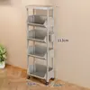 Estante de Armazenamento de Brinquedos Prateleira de Lanches Caixa Carrinho Pequeno Móvel Mochila Armário de Chão Multi-camadas para Cozinha de Crianças Frutas